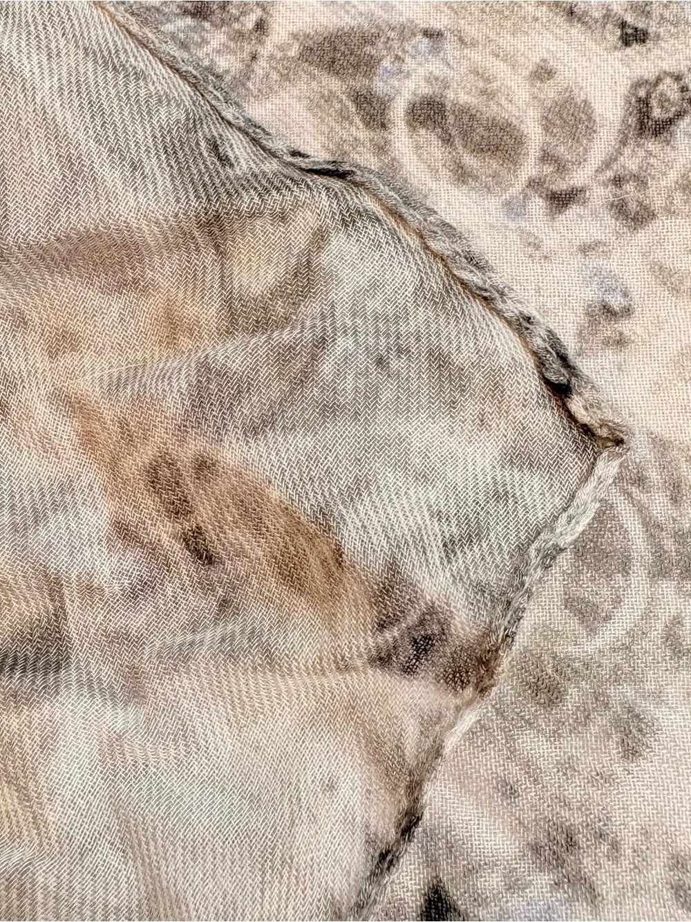 Matthew Miller Modal Cashmere Gray Blue Patterned Women's Scarf 36 x 45